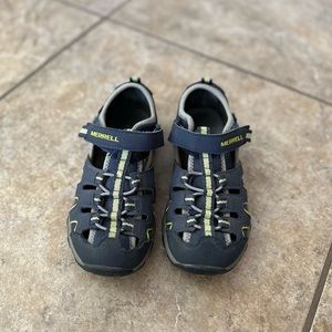 Merrell Hydrohiker Trail Shoe Size 2 Navy Blue w/ Yellow
